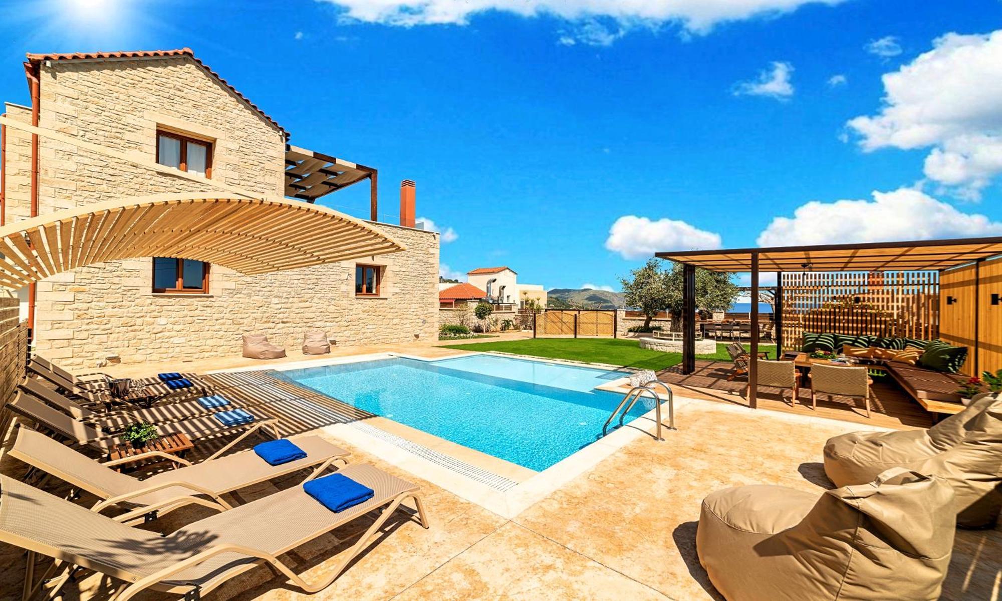 Cretan Sunrise Villa Heated Pool Dhimitroulianá Eksteriør billede